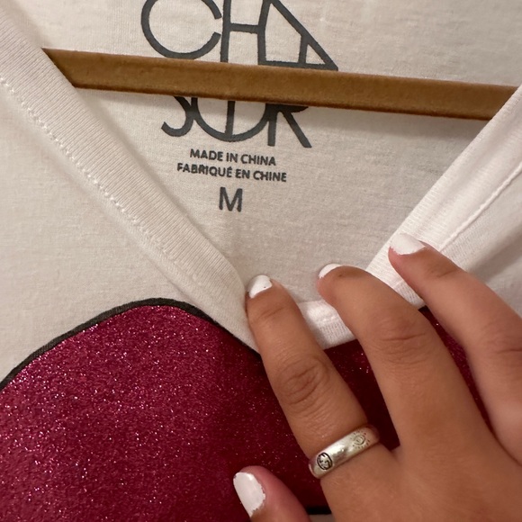 Chaser biting glittery pink lip tee - Picture 5 of 5